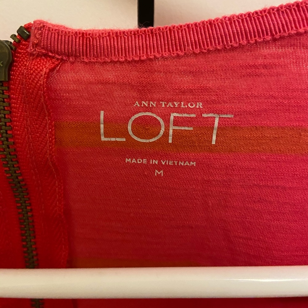 Loft pink and orange striped long-sleeve shirt - Picture 3 of 3